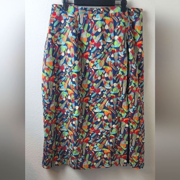 TERRY LEWIS Parrot Print Skirt - Picture 1 of 8